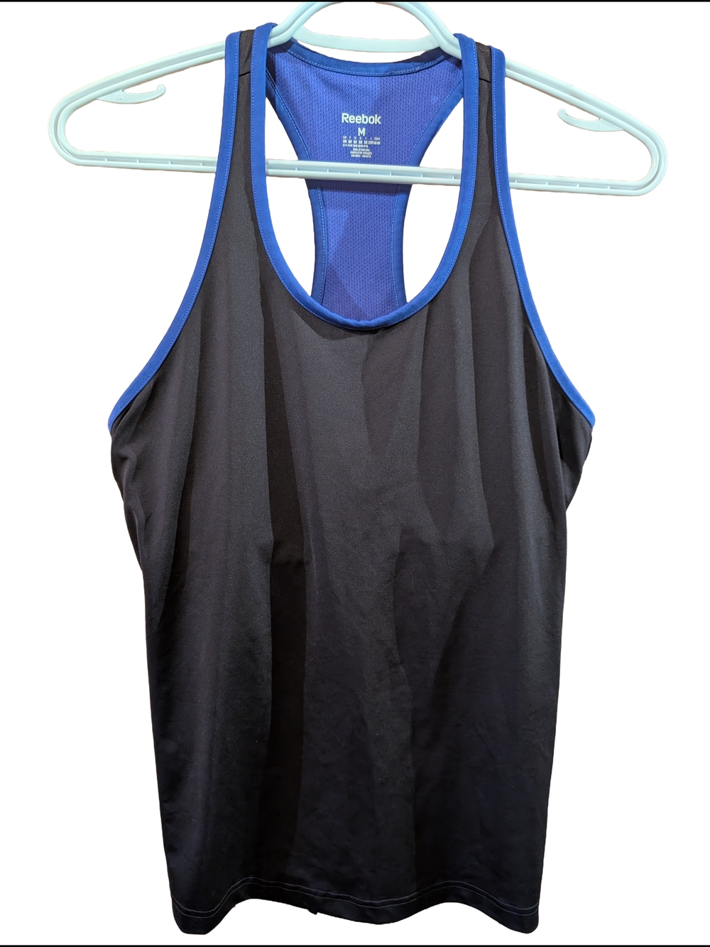 Reebok Black Racerback Tank with Blue Purple Trim